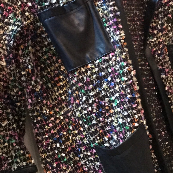 Multi colored / leather Karlie cardigan - Picture 2 of 3